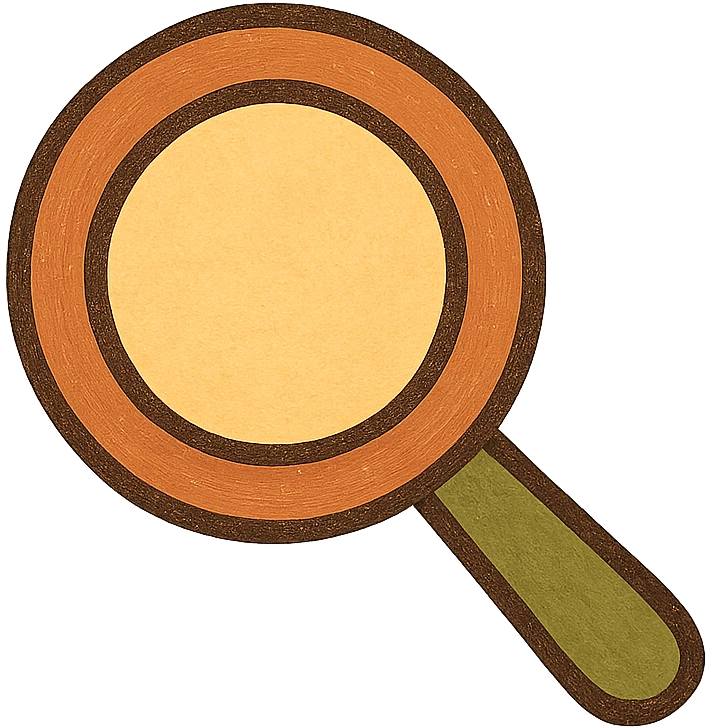 A modern, minimalistic icon of a search symbol in flat design style, using bright and harmonious colors, suitable for mobile and web applications. emoji