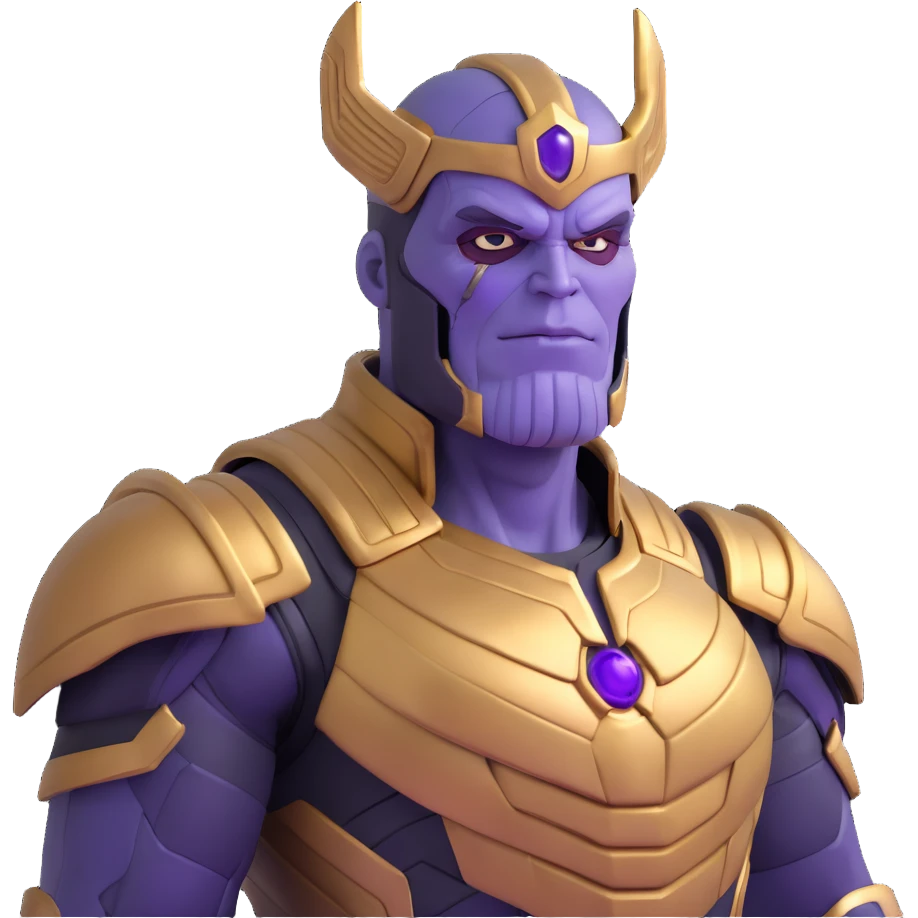 Thanos with purple skin and gold armor emoji