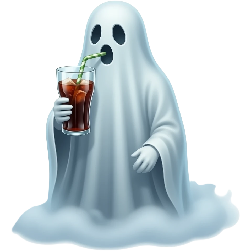 Haunting Ghost realistic drinking cola emoji