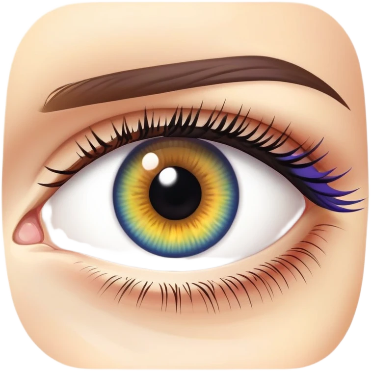 expressive human eyes with colorful iris emoji