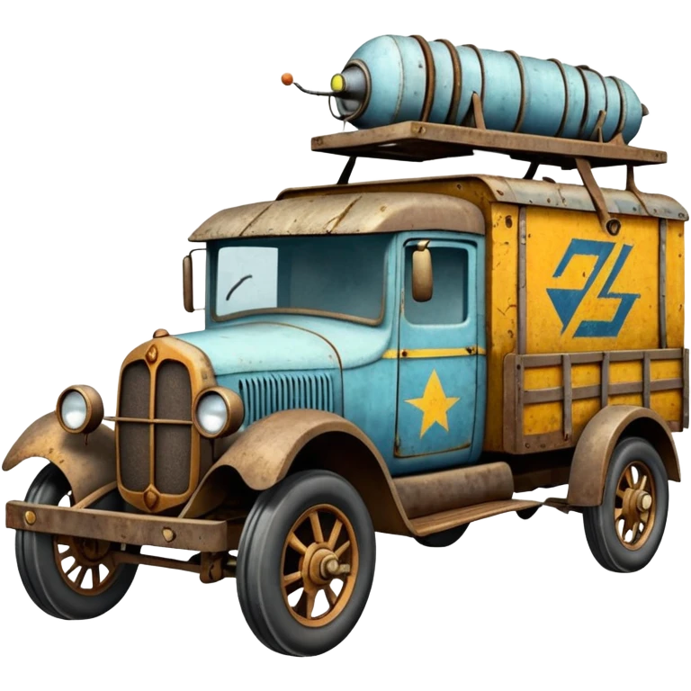  Mr. Creepy Freeze’s frozen 1918 Lightning Bug busters exterminators antique long wheelbase moving truck  emoji