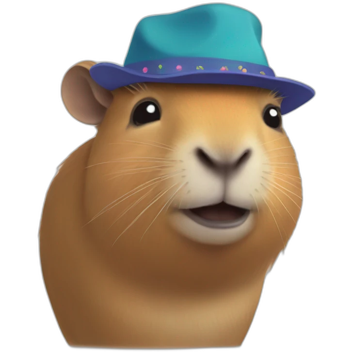 capybara in a festival cap emoji