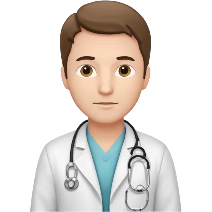 Cardiac sonographer male long white coat or scrubs emoji