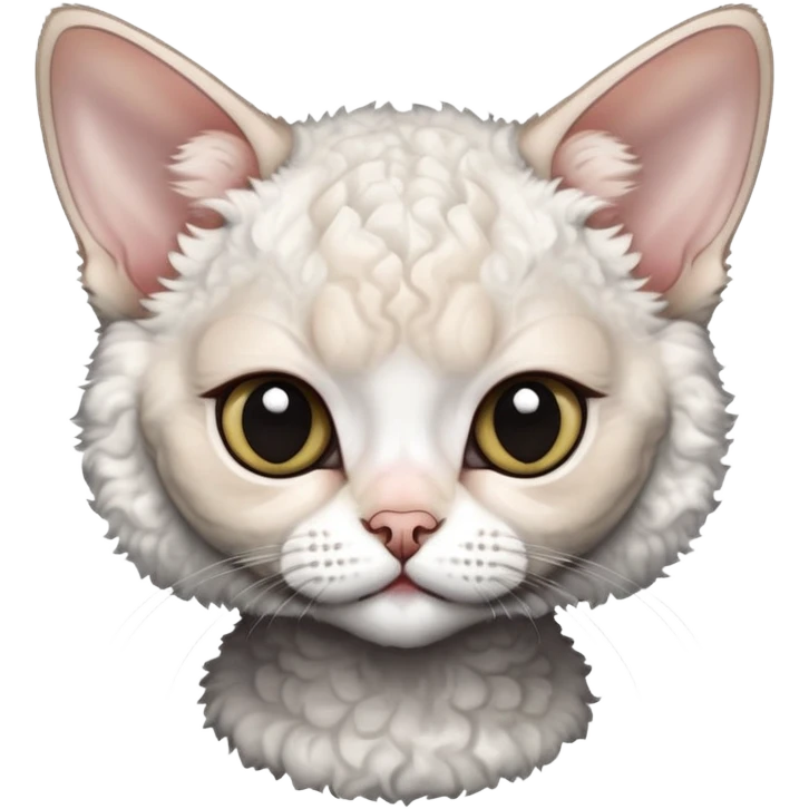 Black and white Devon Rex emoji