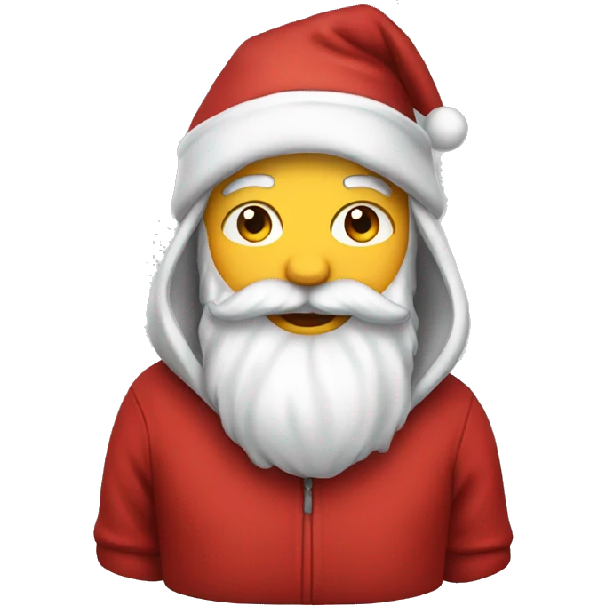 Santa wearing hoodie emoji