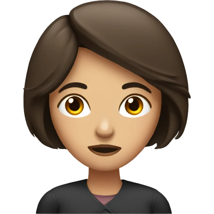 Anxious brunette with a bob woman emoji