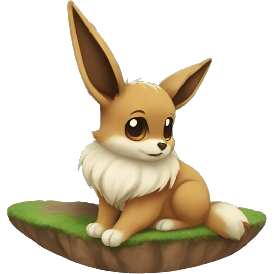 Eevee sitting in front of the world  emoji