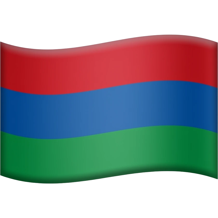 I want a flag that has red on the top, then blue in the middle and green at the bottom, I need them to be equal size as each other. So like the Russian flag but different colour emoji