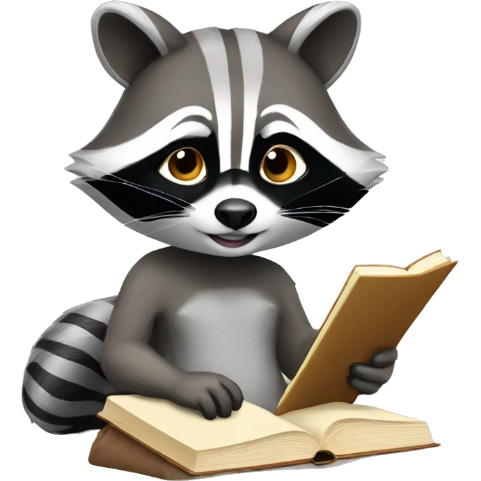 Female Racoon Studying emoji