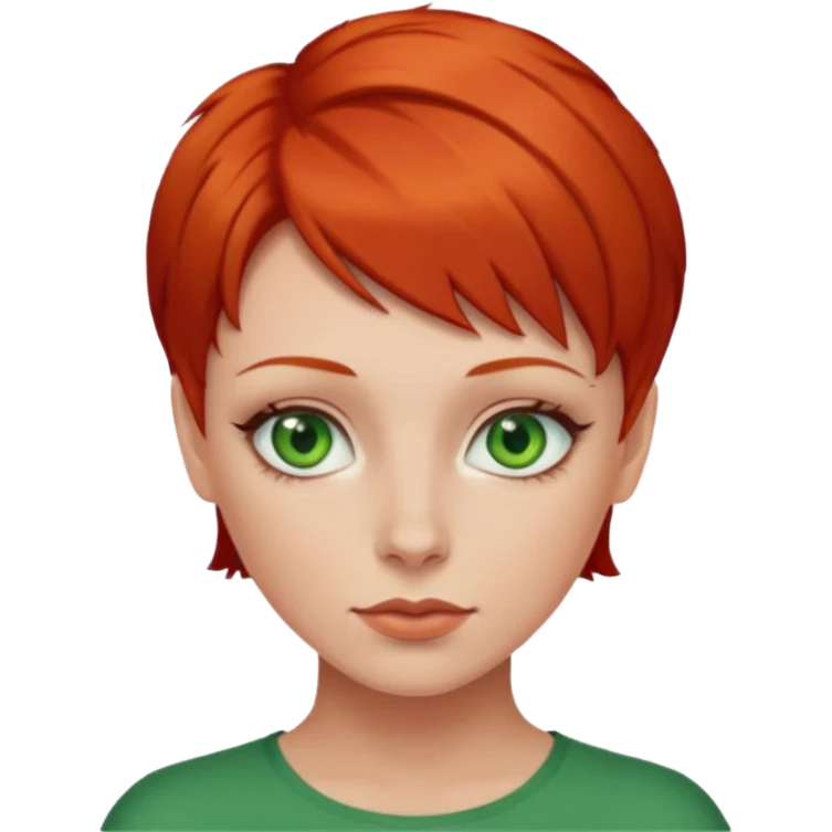 women with very short red hair emoji