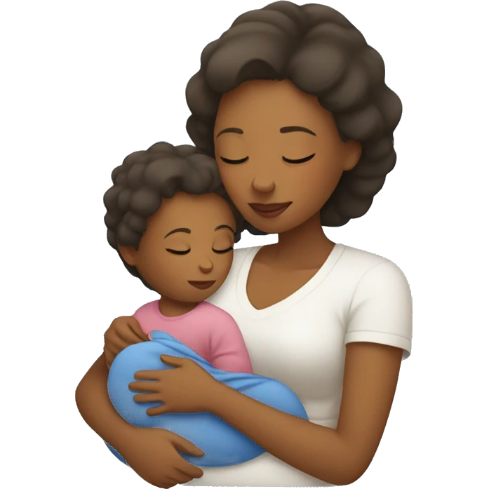 Mom with baby sleeping emoji