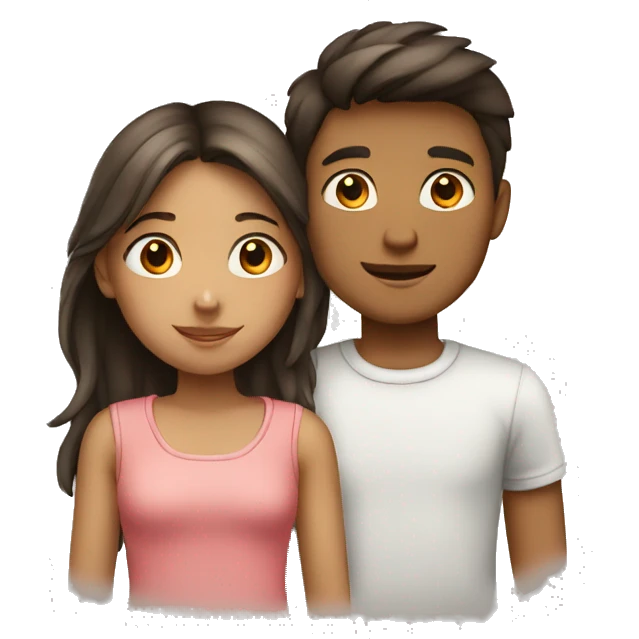 A girl and boy setting close emoji