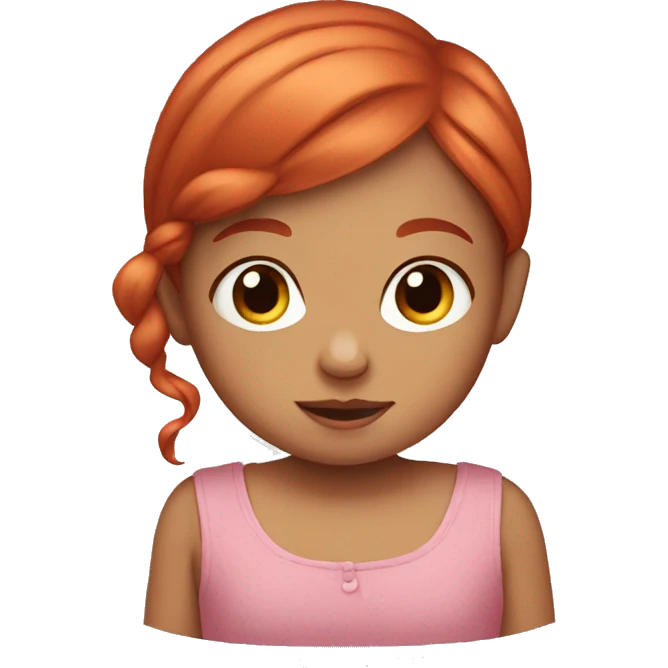 Red hair girl with a baby emoji