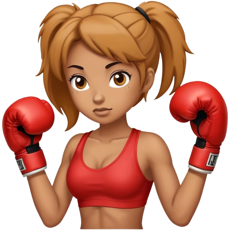 A girl with boxing gloves  emoji