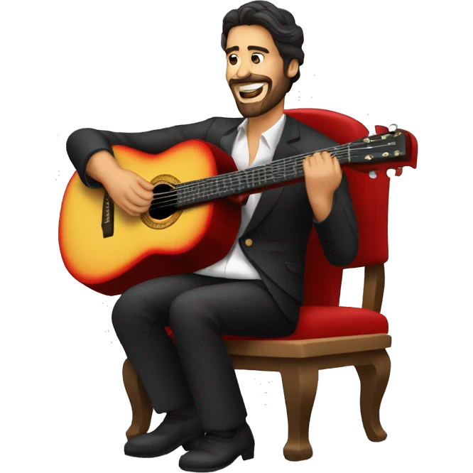 Guitarrista flamenco en una silla emoji