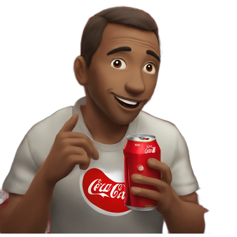 piter tomando una coca cola emoji