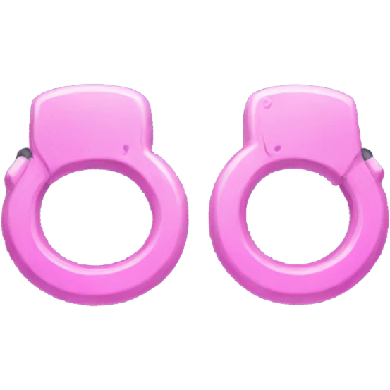 Fuzzy pink handcuffs emoji