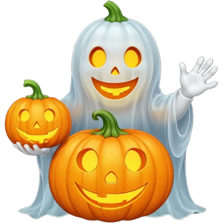 ghost holding pumpkin emoji