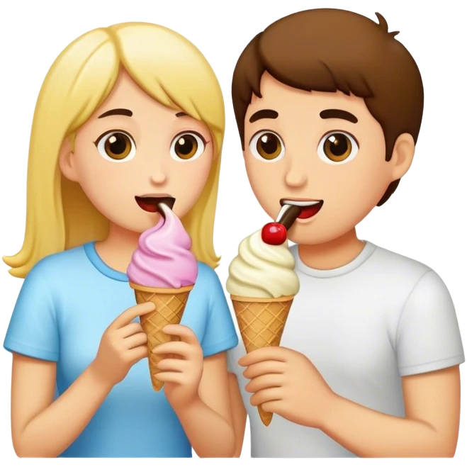 a couple eating ice cream  emoji