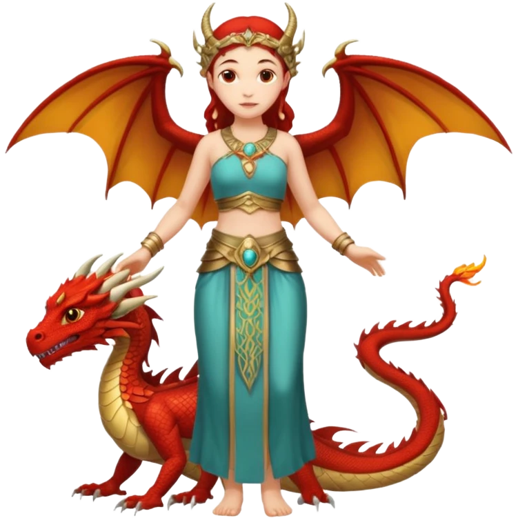 fullbody ancient woman with dragon wings emoji