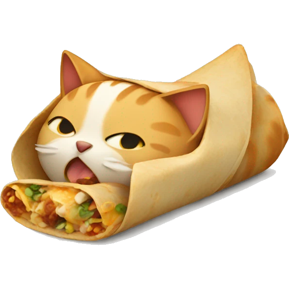 Cat eating burrito emoji