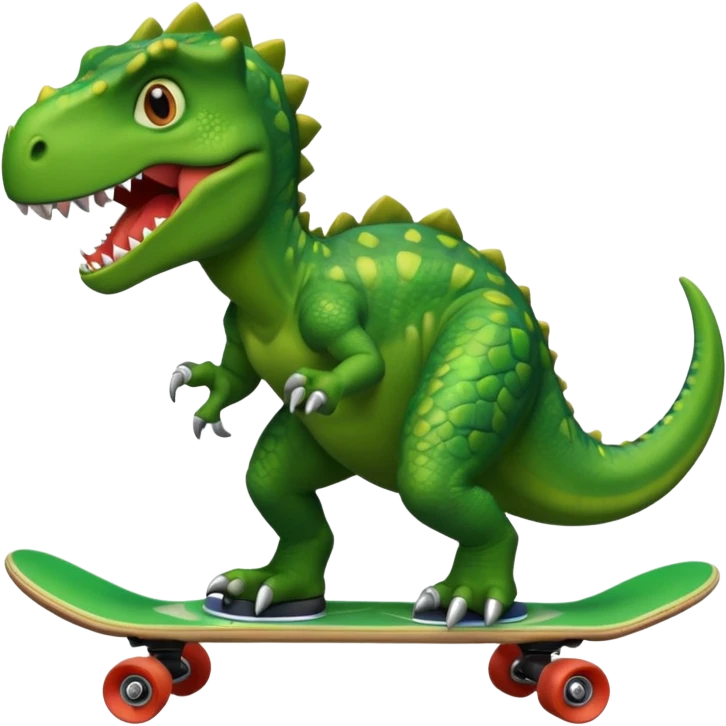 Dinosaur on a skateboard emoji