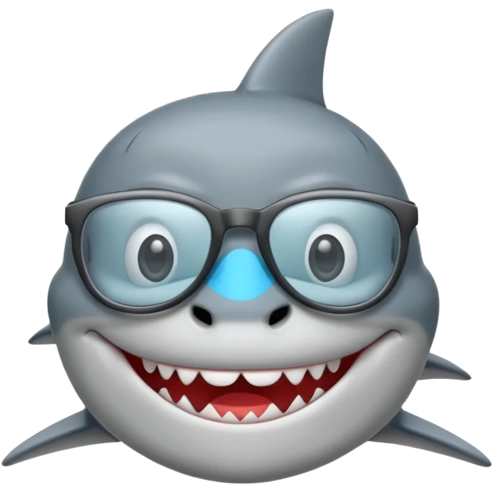 Shark wearing glasses emoji