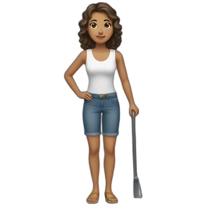 femme avec un balai emoji