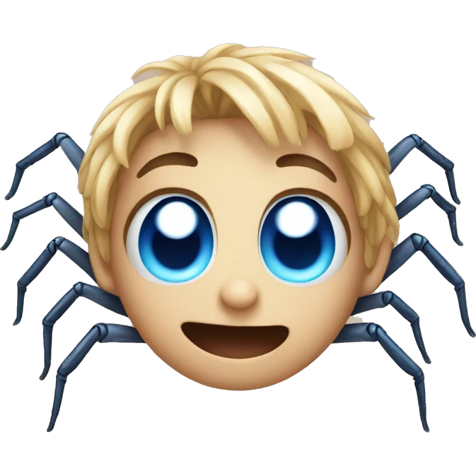 Spider with Blue eyes cute emoji