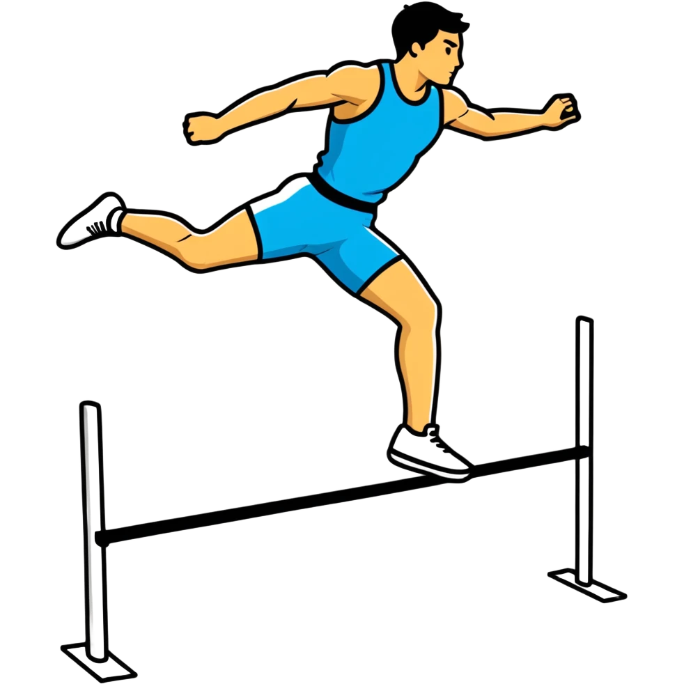 high jump athlete leaping over the bar emoji