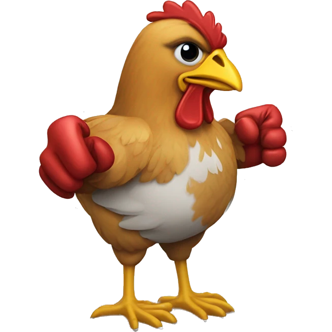 Gallina con guantes de Box emoji