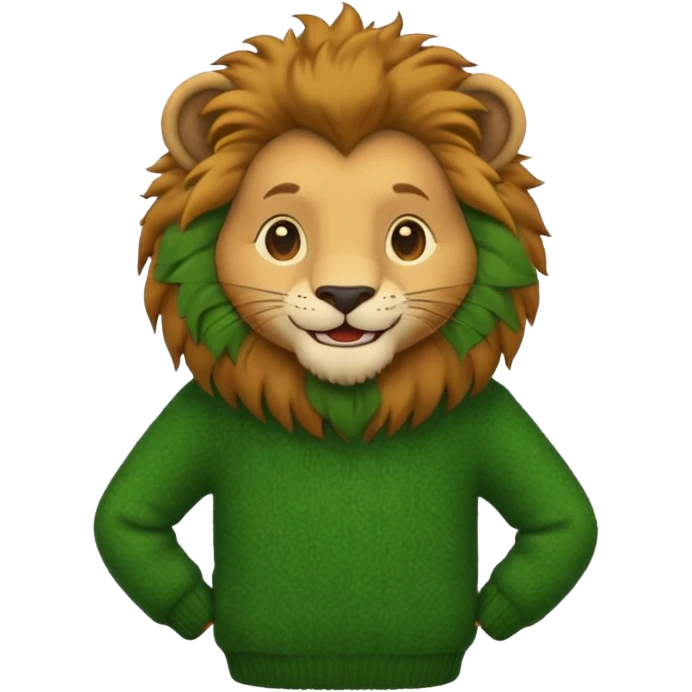 lion wearing green jumper emoji
