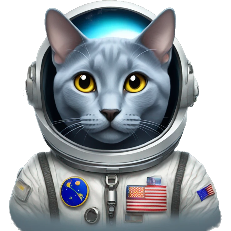 Russian blue cat astronaut  emoji