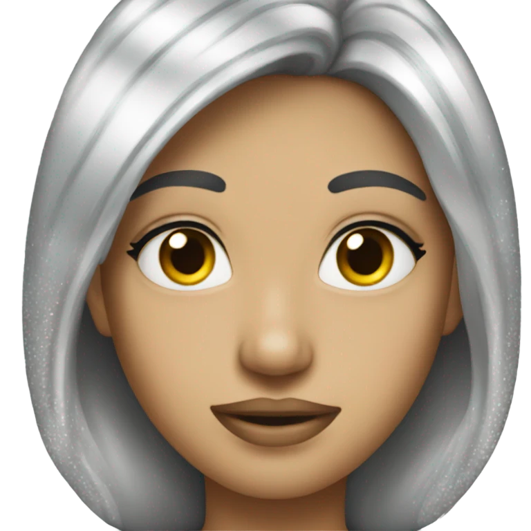 Realistic silver glitter emoji