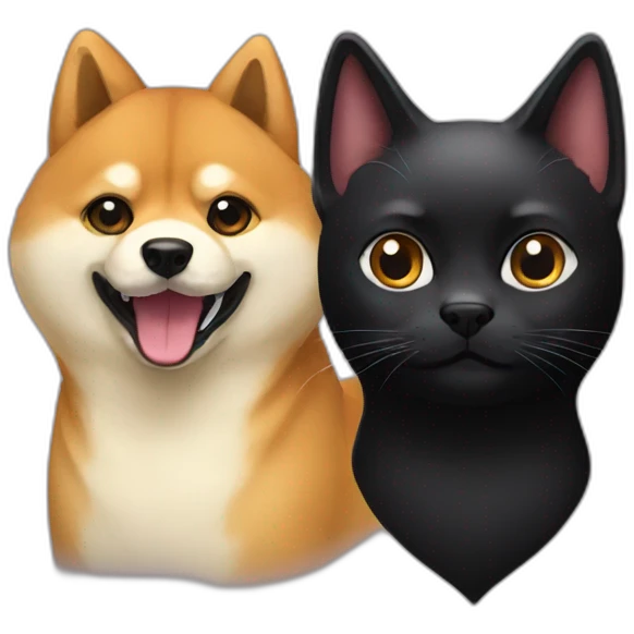 shibainu and black cat emoji