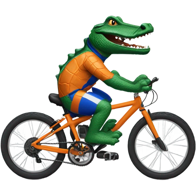 Florida gator riding a road bike  emoji