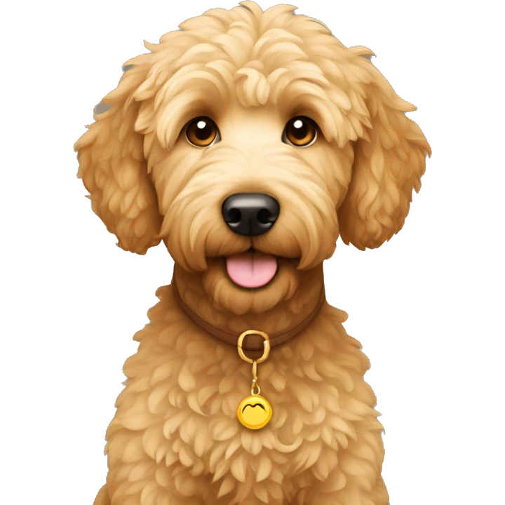 Golden doodle with short hair girl emoji