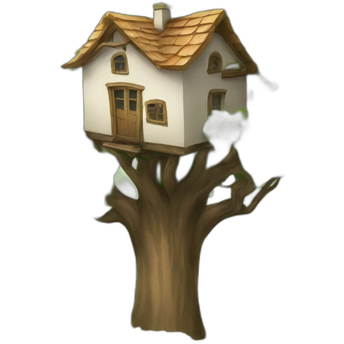 Une maisons sur un arbre  emoji