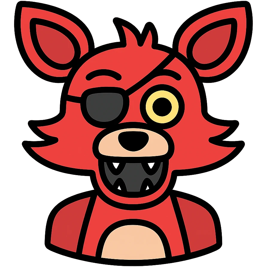 color outline icon style Foxy from Five Nights at Freddy's emoji