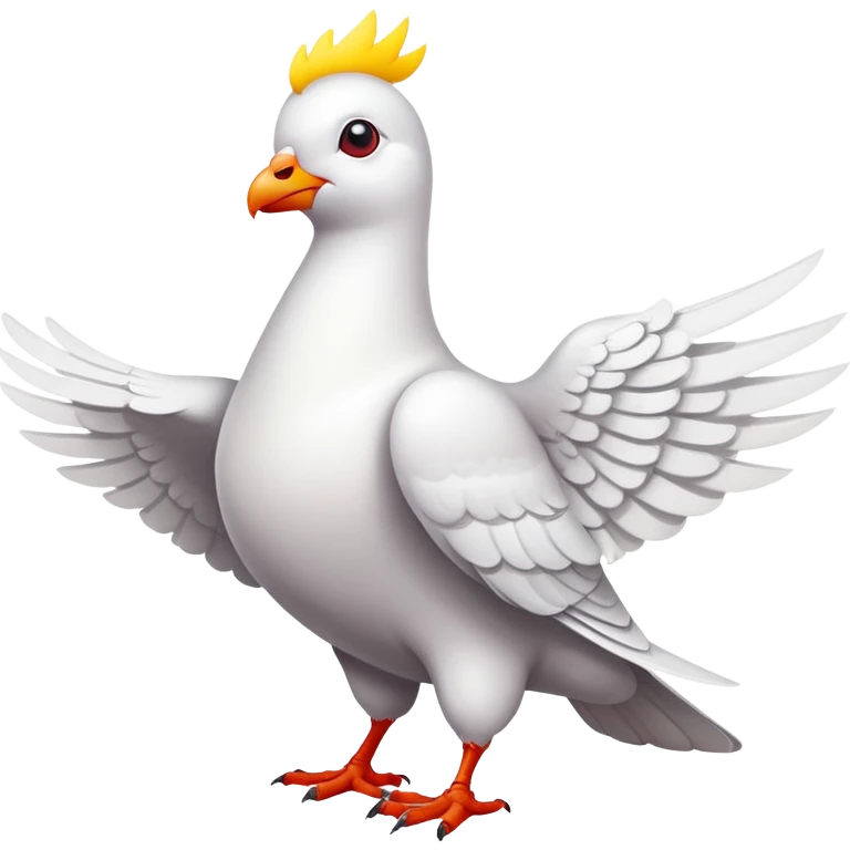 white pigeon wearing Flash costume emoji