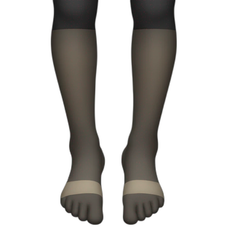 Feet in tights corporal color with reinforced toes emoji