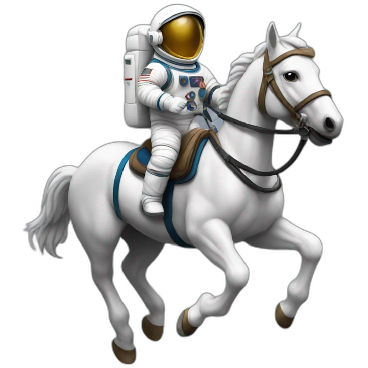 An astronaut riding a horse emoji