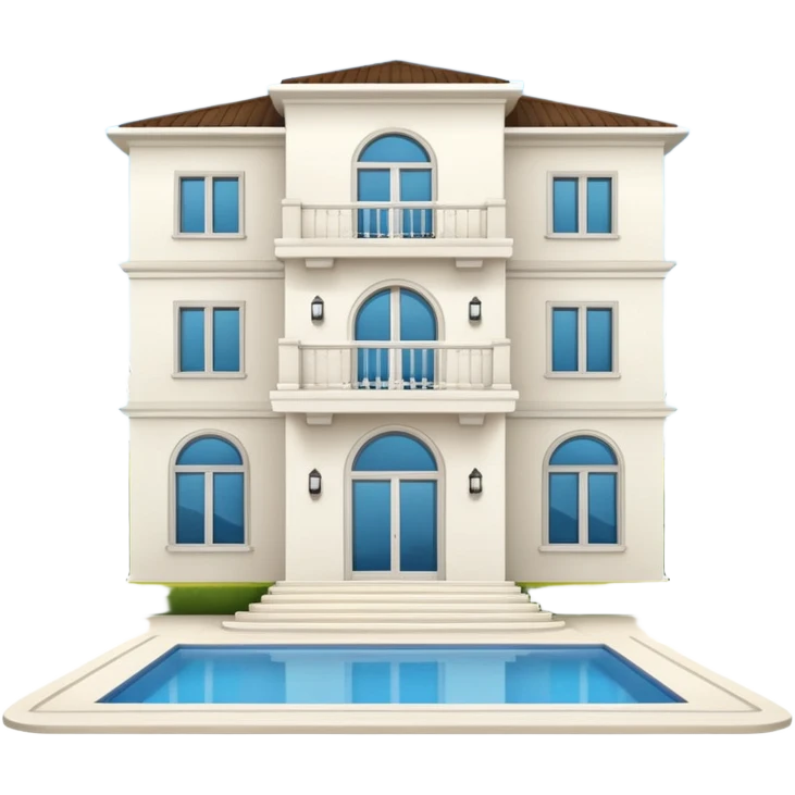 white 3 floor luxurious villa emoji