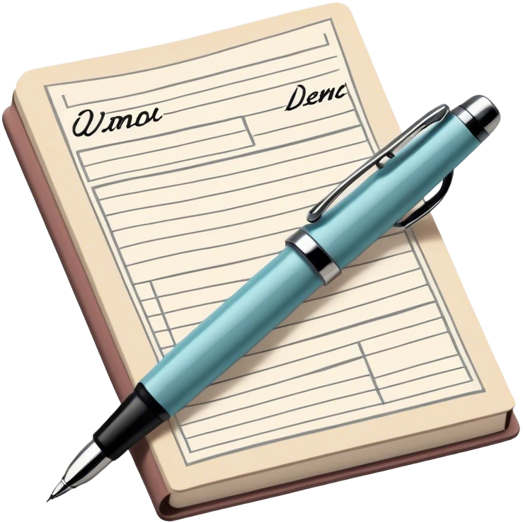 Create a detailed emoji representing the process of writing texts for comic books. The design should feature a large, open comic book with vintage comic strips visible on its pages. A pen should be shown writing text on one of the comic panels, but without a hand. The pencil should appear as though it is actively creating the dialogue or narration. Use a classic color palette with muted tones for the comic book and brighter accents on the pencil to draw attention to the writing process. Do not include any emojis or smiley faces. Make the background transparent. emoji