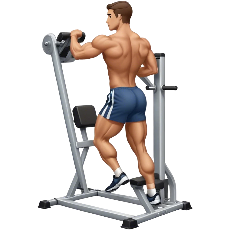 side-view of guy using calf-raise machine emoji