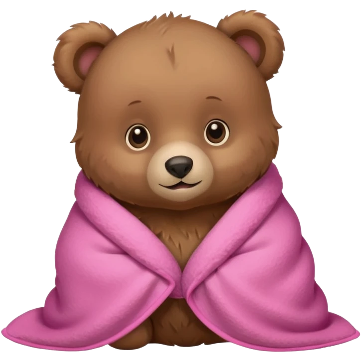 Baby bear in pink blanket emoji