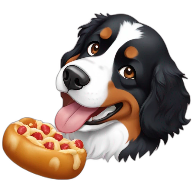 bernese mountain dog eating kannelbullar emoji