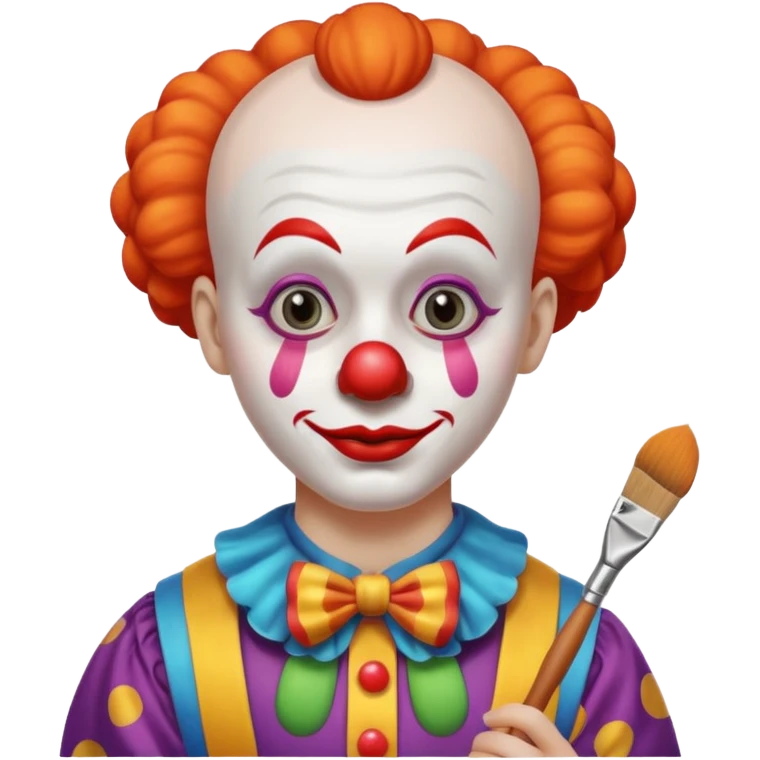 clown before make up with brush in hand emoji