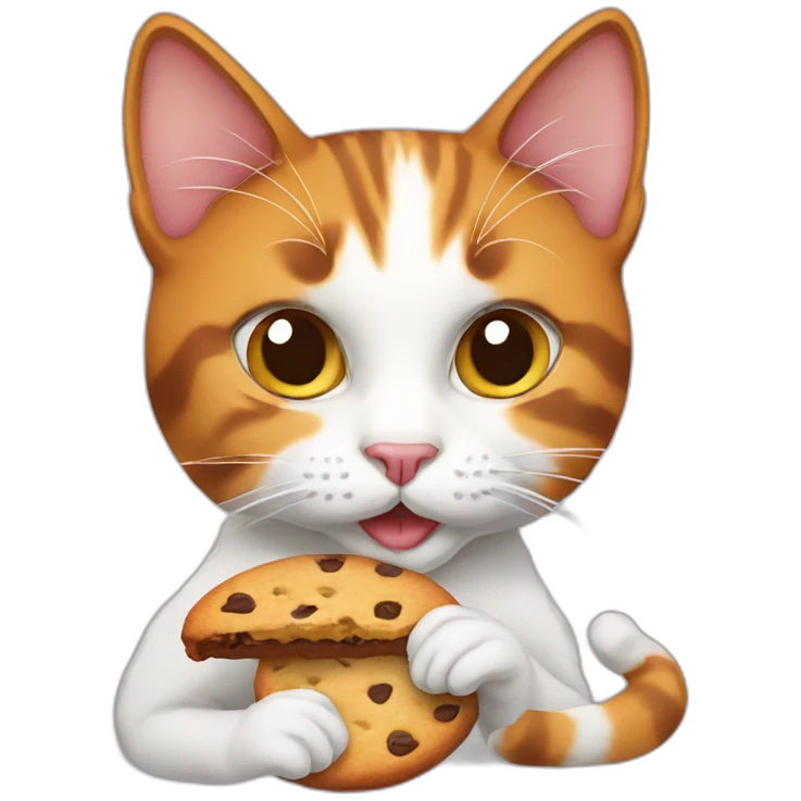 Calico cat eating à cookie emoji