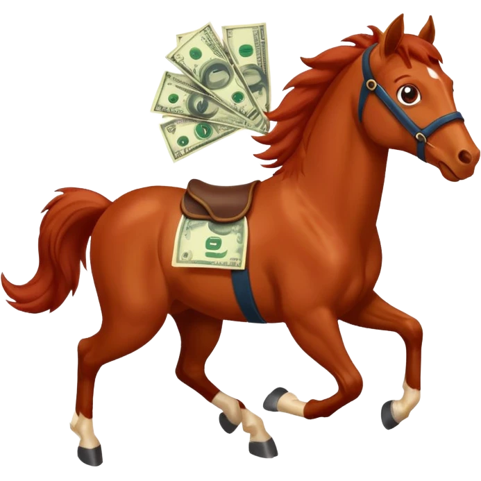 red horse agressive running happiness money emoji